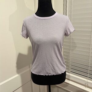 Madewell Light Purple Sheer Ribbed Tee